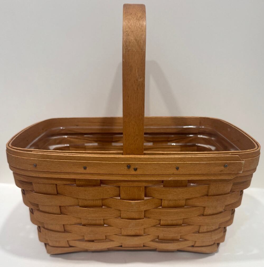 LONGABERGER Large Basket 2006 Handmade Woven USA Liner Cottage